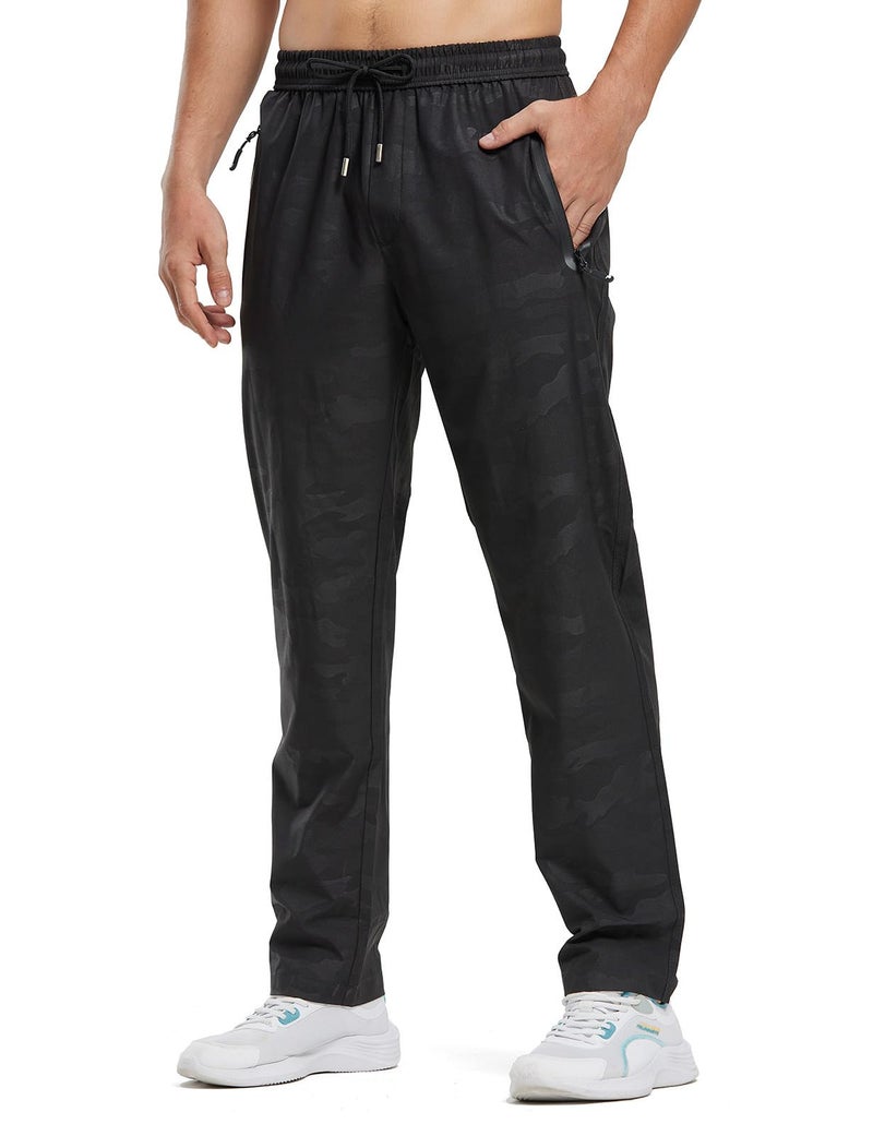 Rdruko Men's Lightweight Sweatpants Quick Dry Hiking Athletic Workout Sports Casual Pants with Zipper Pockets(Camo, US L) - Image 4